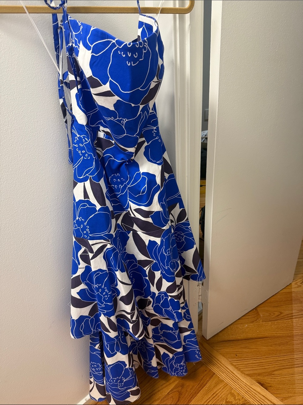 Milly Blue and White Floral Maxi Dress